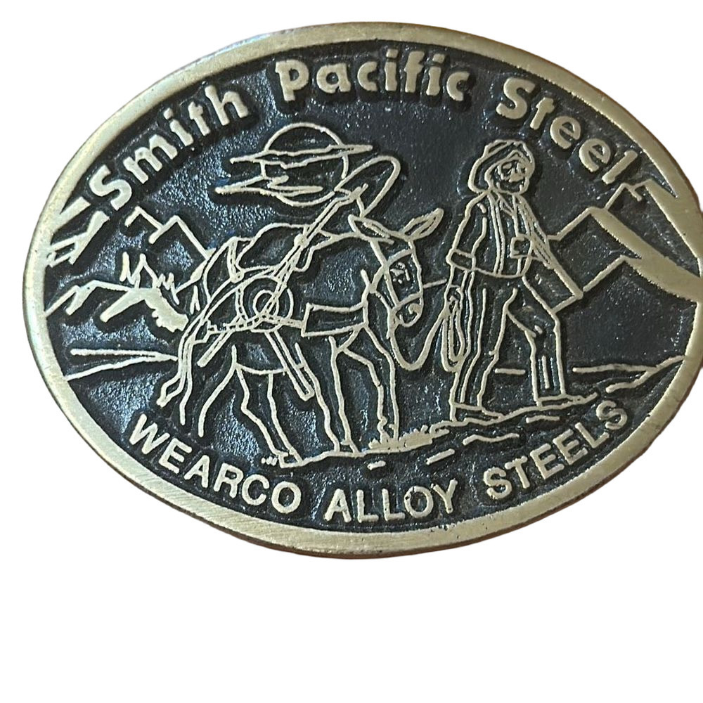 Smith Pacific Steel Dyna Brass Vintage Belt Buckle